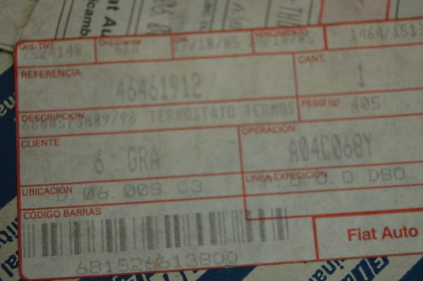 Ref: 46461912 Termostato Fiat Marea Turbo Diesel  NOVO - Imagen 5