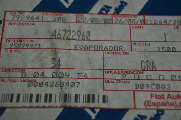 Ref: 46722960 Radiador do Ar condicionado Fiat Punto, Doblo NOVO - Imagen 6