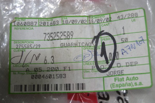 Ref: 735252589 Guarnição do Espelho Retrovisor Esquerdo Fiat Palio 2Portas NOVO - Imagen 3