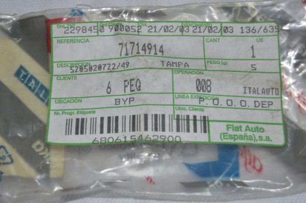 Ref: 71714914 Tampa de proteção do conector de cablagem  BOSCH  Fiat Marea NOVO - Imagen 3