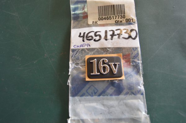 Ref. 46517730 Emblema "16V" Fiat; Lancia NOVO