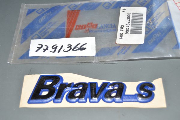 Ref. 7791366 Emblema "Brava-S" Fiat Brava NOVO
